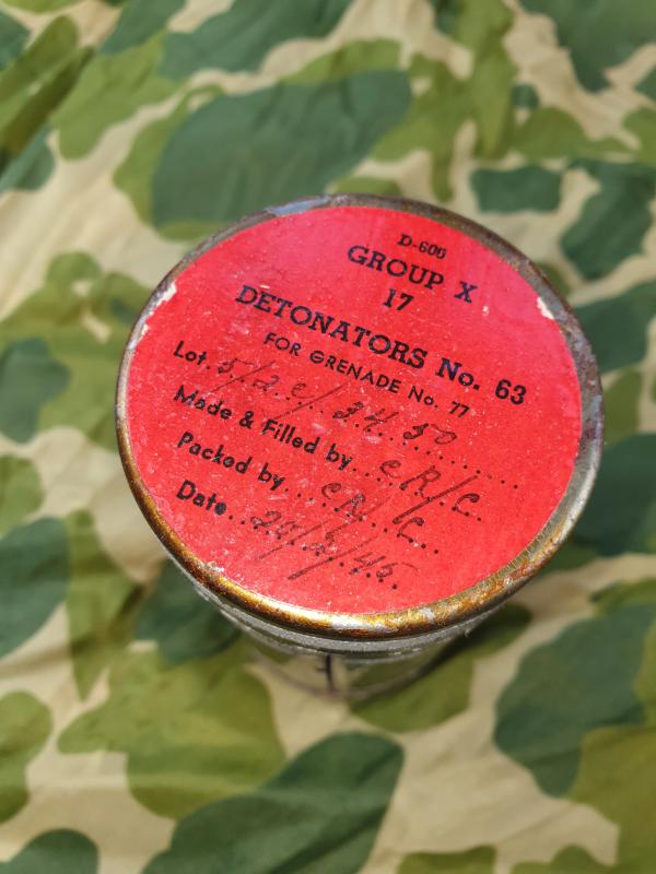 Container Dets Nr 77 Smoke- White phosphorus granade.